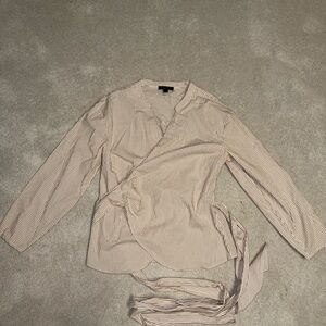 J.Crew Striped Wrap Blouse